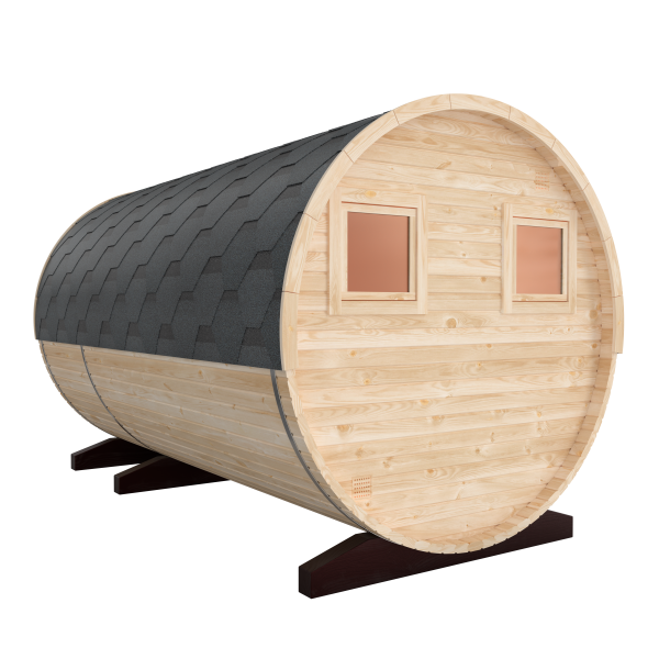 Fasssauna / Gartensauna / Banja / Round 3,5 m mit Balkon